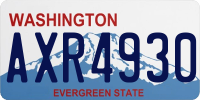WA license plate AXR4930