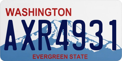 WA license plate AXR4931