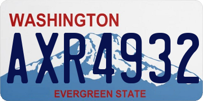 WA license plate AXR4932