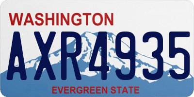 WA license plate AXR4935