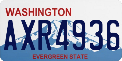 WA license plate AXR4936