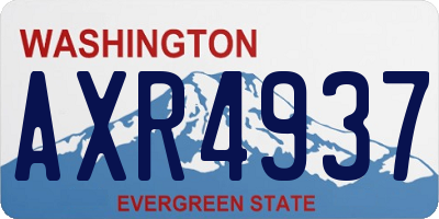WA license plate AXR4937