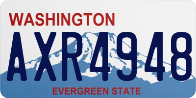 WA license plate AXR4948