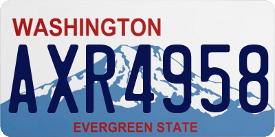 WA license plate AXR4958