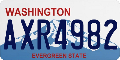 WA license plate AXR4982
