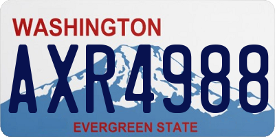 WA license plate AXR4988