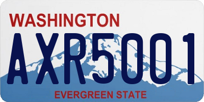 WA license plate AXR5001