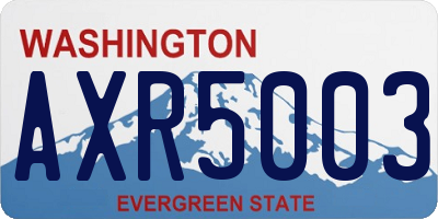 WA license plate AXR5003