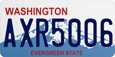 WA license plate AXR5006