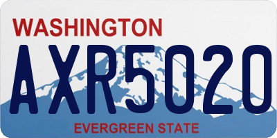 WA license plate AXR5020