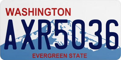 WA license plate AXR5036