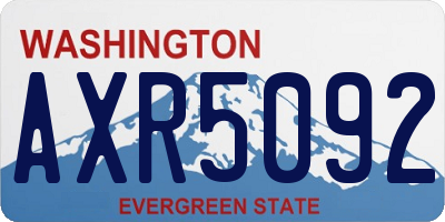 WA license plate AXR5092