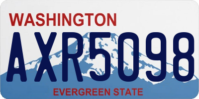 WA license plate AXR5098