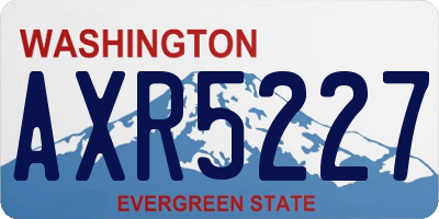 WA license plate AXR5227