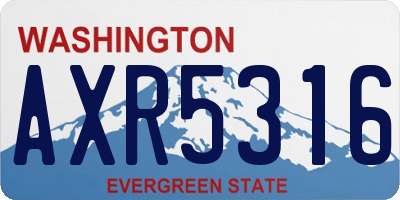 WA license plate AXR5316