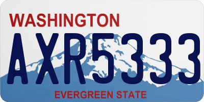 WA license plate AXR5333
