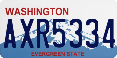 WA license plate AXR5334