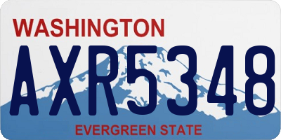 WA license plate AXR5348