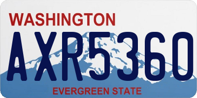 WA license plate AXR5360