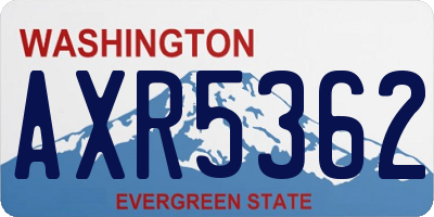 WA license plate AXR5362