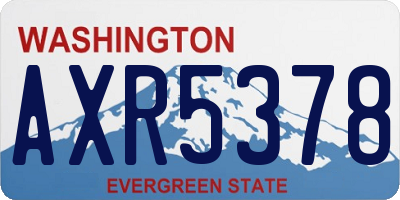WA license plate AXR5378