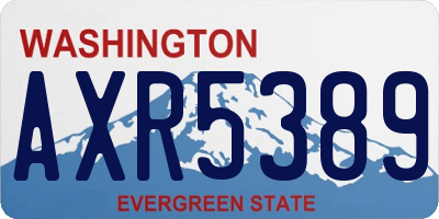 WA license plate AXR5389