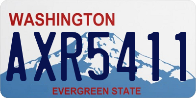 WA license plate AXR5411