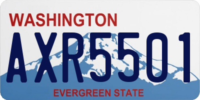 WA license plate AXR5501