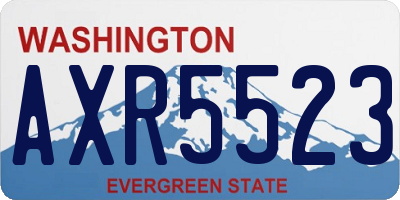 WA license plate AXR5523