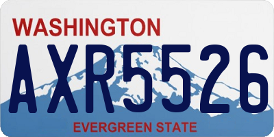 WA license plate AXR5526