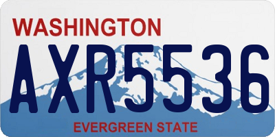 WA license plate AXR5536