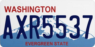 WA license plate AXR5537