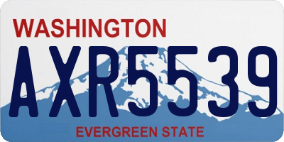 WA license plate AXR5539