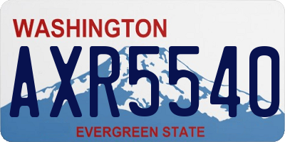 WA license plate AXR5540