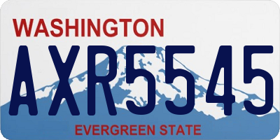 WA license plate AXR5545