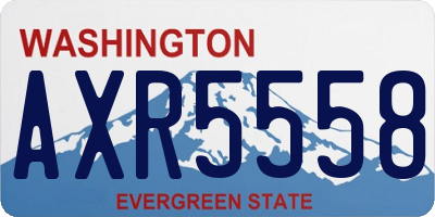 WA license plate AXR5558