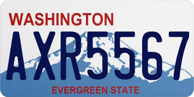 WA license plate AXR5567