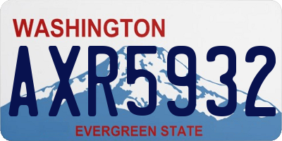 WA license plate AXR5932