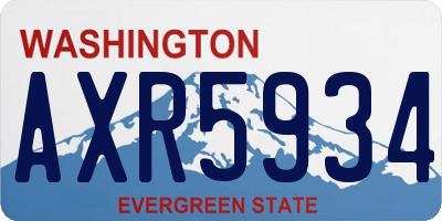 WA license plate AXR5934