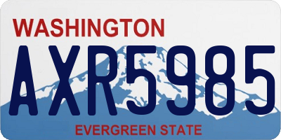 WA license plate AXR5985
