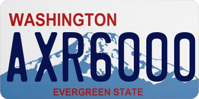 WA license plate AXR6000
