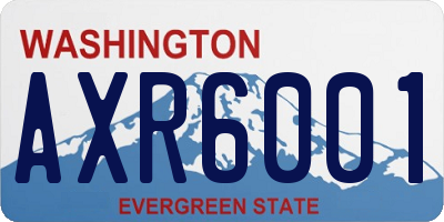 WA license plate AXR6001
