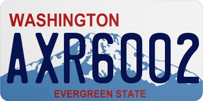 WA license plate AXR6002