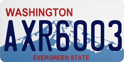 WA license plate AXR6003