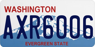WA license plate AXR6006