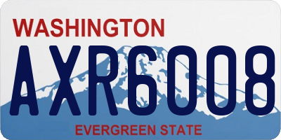 WA license plate AXR6008