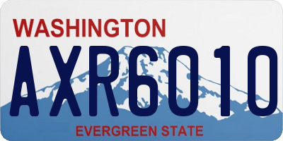 WA license plate AXR6010