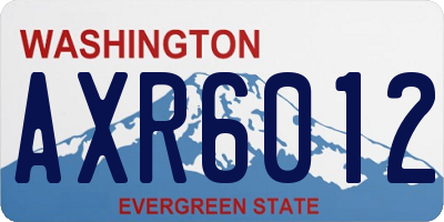 WA license plate AXR6012