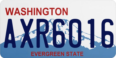 WA license plate AXR6016