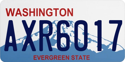 WA license plate AXR6017